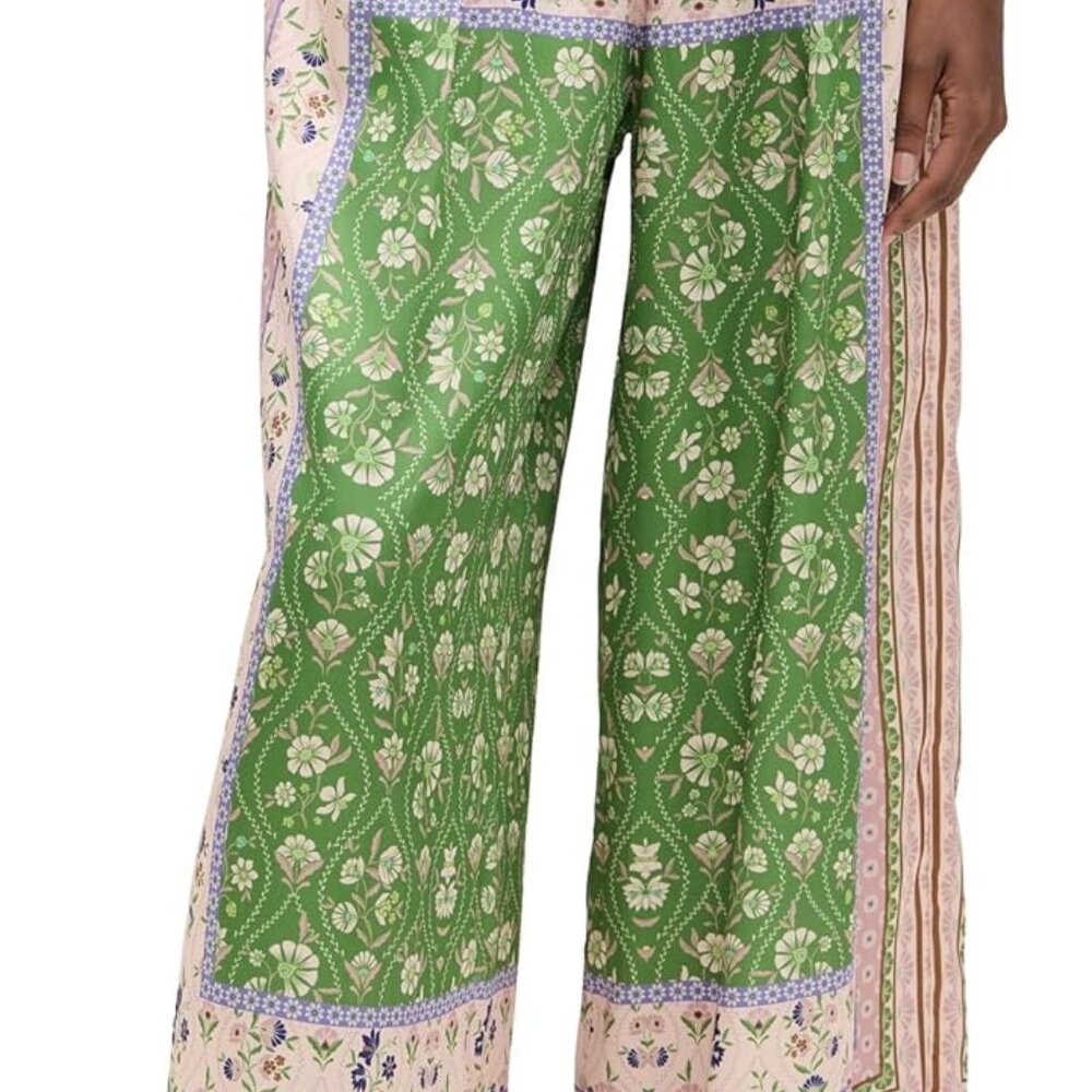Stylish Women's Selena Pants - Lightweight, Elastic Waist, Floral Prints, Medium